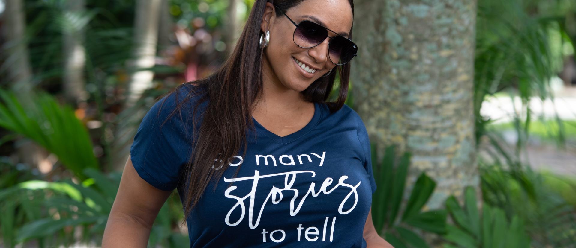 Tamika with so many stories shirt on