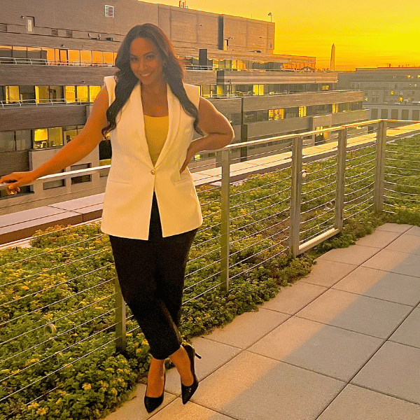Tamika Leaning on Fence Dressed Nice