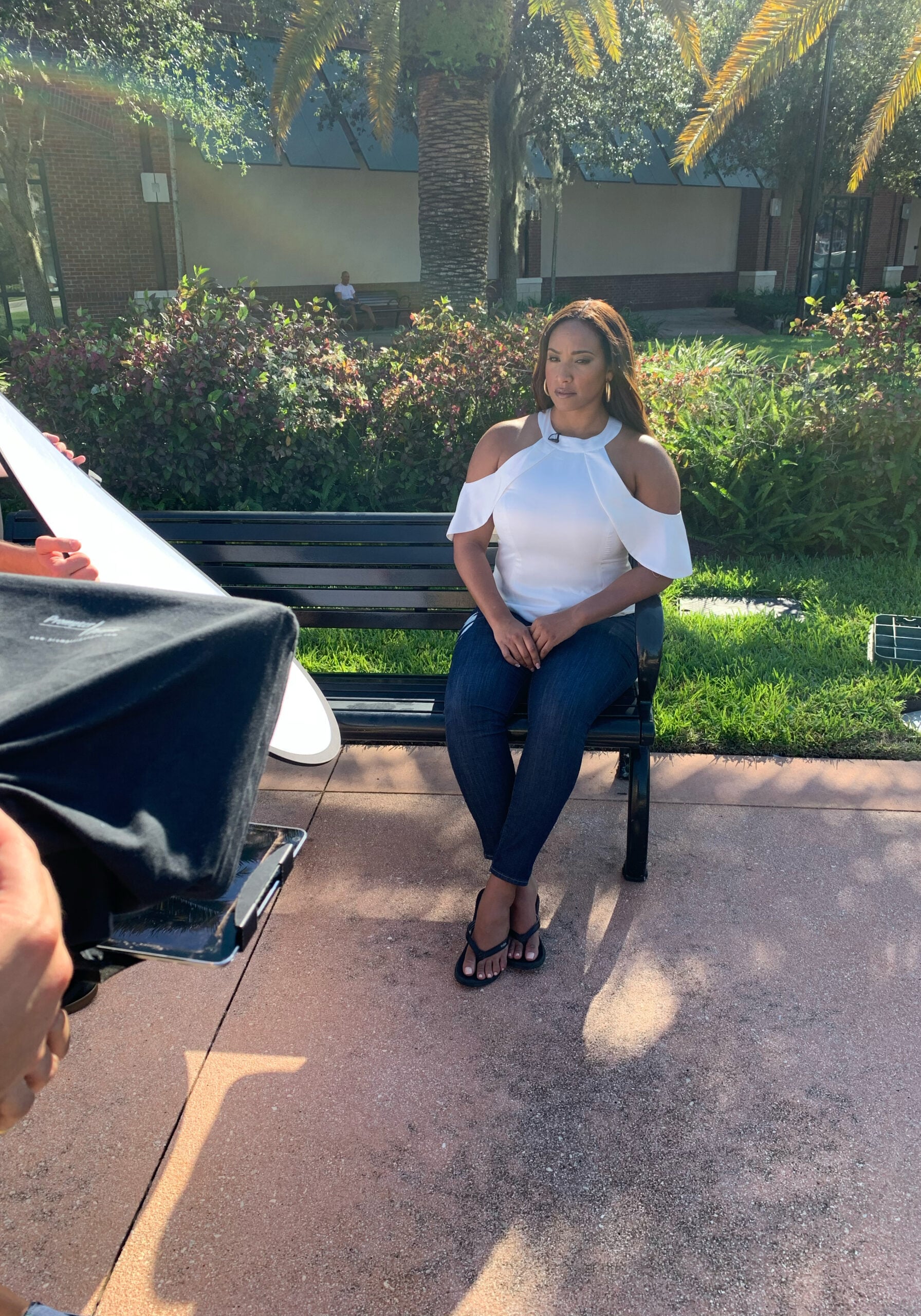 Tamika seated for an interview