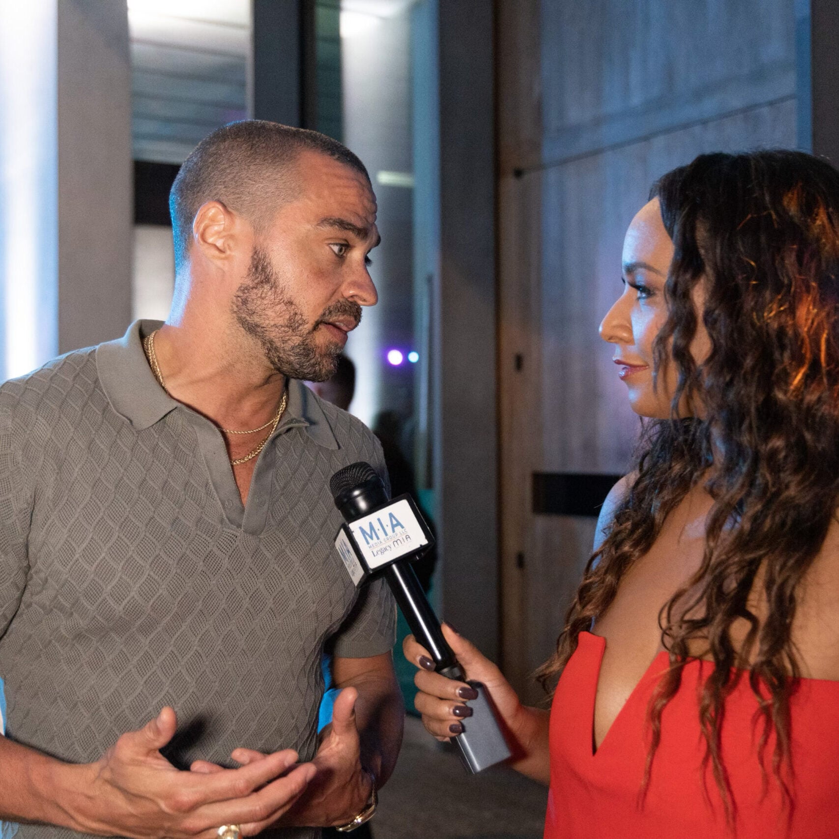 Tamika interviewing Jesse Williams