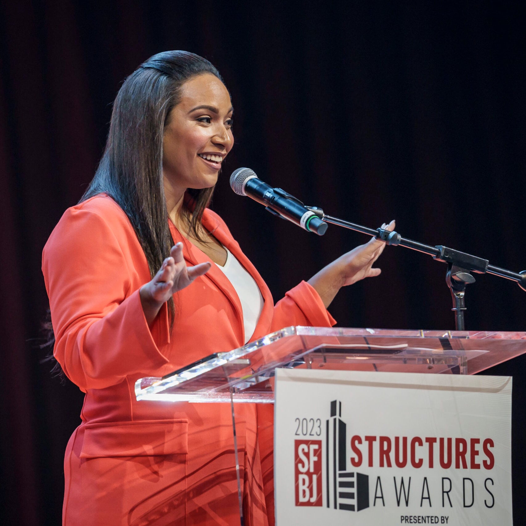 Tamika speaking at the Structure Awards